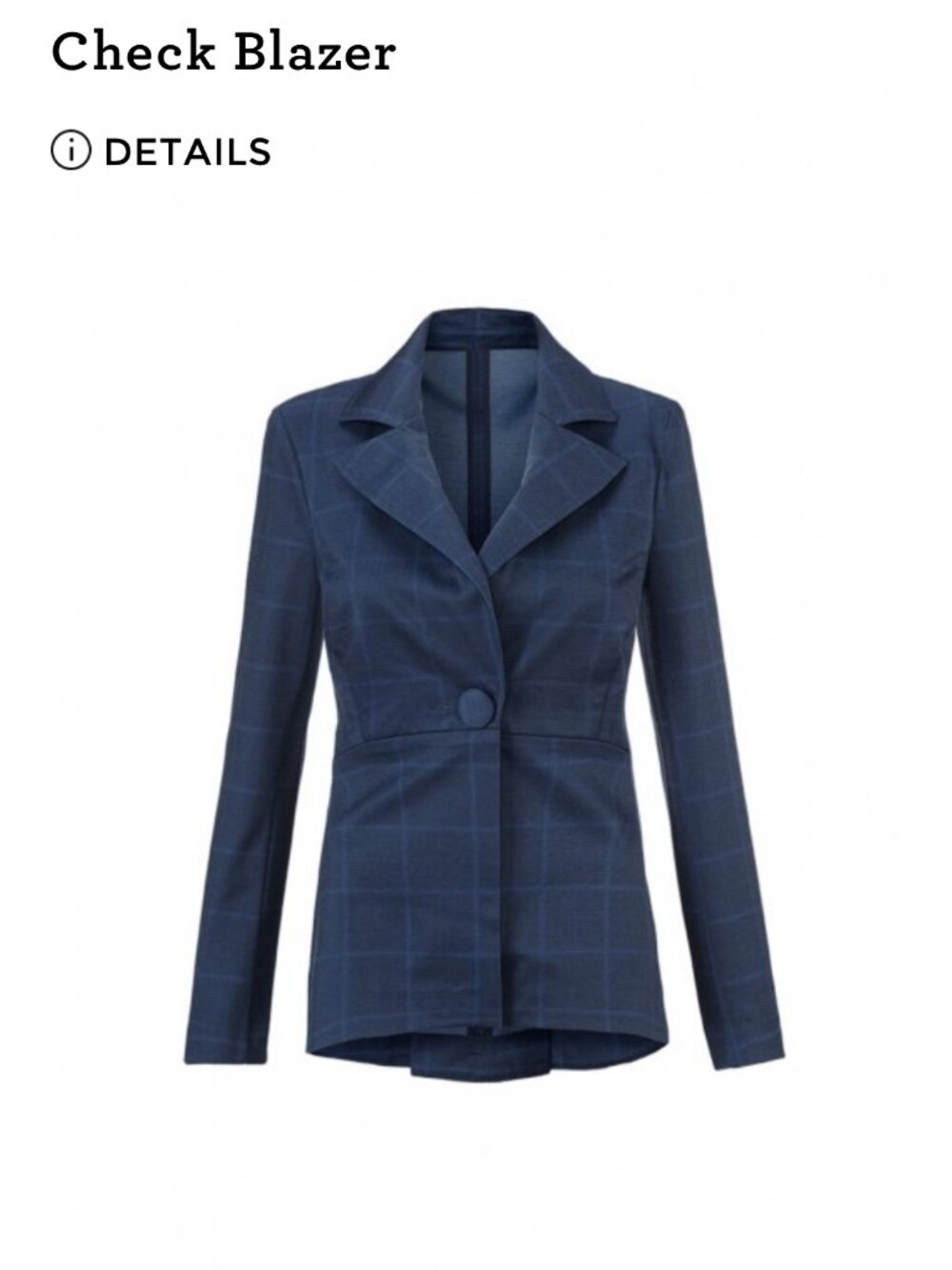 NWOT Cabi Check Blazer Style 5475 Navy Blue Windowpane Jacket